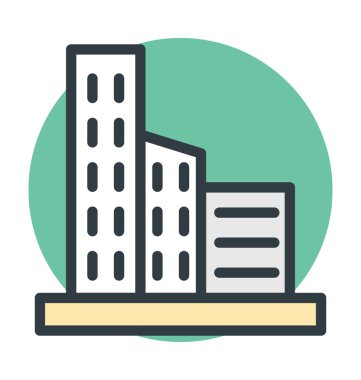 Modern bina renkli vektör simgesi