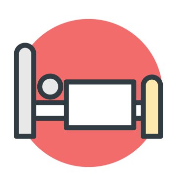 Yatak renkli vektör simgesi