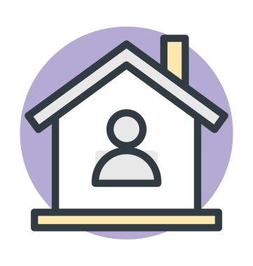 Yatak renkli vektör simgesi