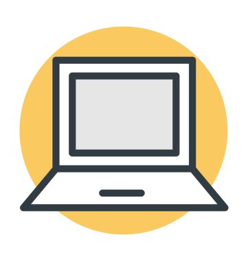 Laptop renkli vektör simgesi