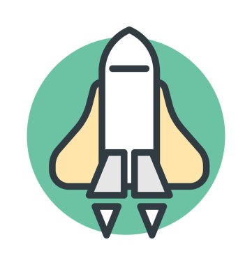 Roket renkli vektör simgesi