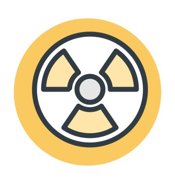 Radyoaktivite sembolü renkli vektör simgesi