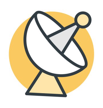 Uydu çanağı renkli vektör simgesi