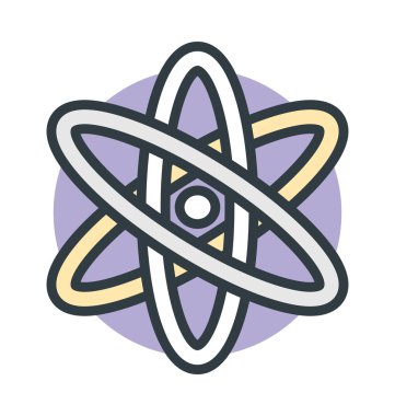 Atom renkli vektör simgesi