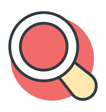 Büyüteç camı renkli vektör simgesi