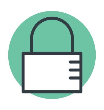 Kod asma kilit renkli vektör simgesi