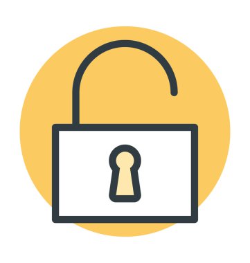 Açık asma kilit renkli vektör simgesi