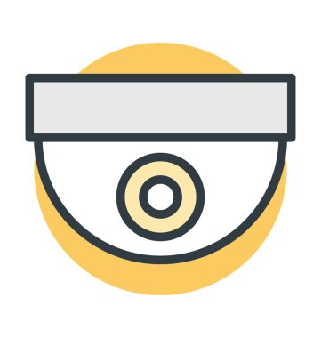 Güvenlik kamera renkli vektör simgesi