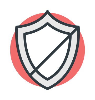 Kalkan renkli vektör simgesi iptal