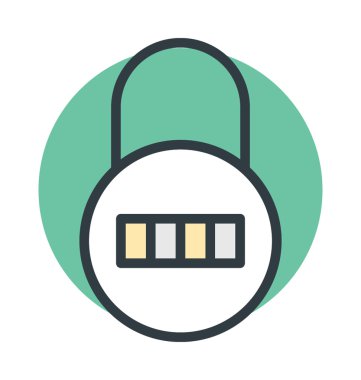 Şifreli kilit renkli vektör simgesi