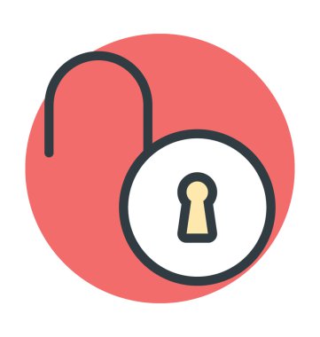 Asma kilit renkli vektör simgesi kilidini