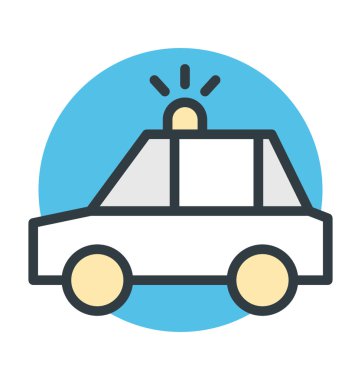 Polis Sedan renkli vektör simgesi