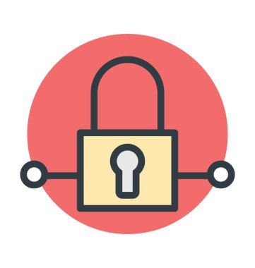 Asma kilit renkli vektör simgesi