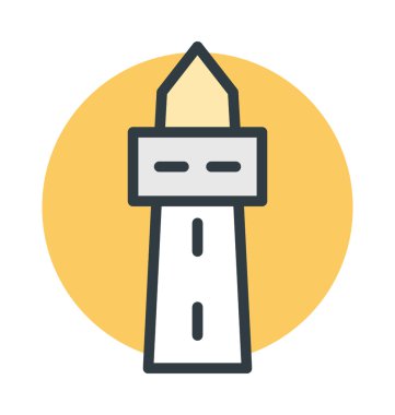 Deniz feneri renkli vektör simgesi