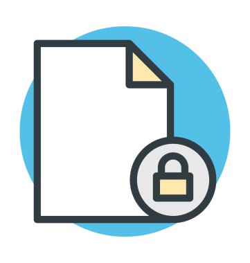 Veri güvenlik renkli vektör simgesi