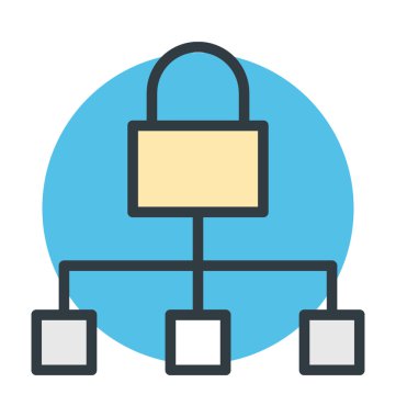 Ağ koruma renkli vektör simgesi