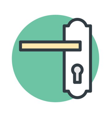 Kapı kolu renkli vektör simgesi