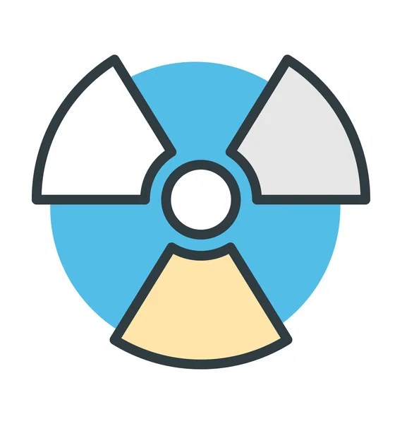 Símbolo de radiactividad Icono de vector coloreado — Vector de stock