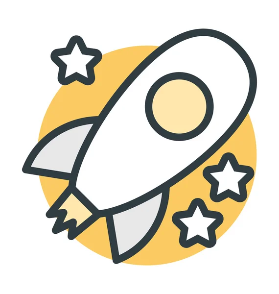 Rocket Colored Vector Icon — Stock Vector