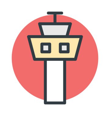 Havaalanı kule renkli vektör simgesi