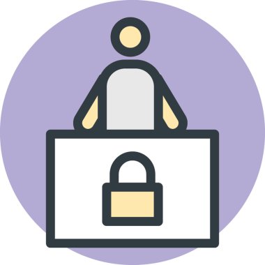 Güvenlik bölümü renkli vektör simgesi