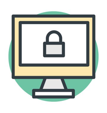 Dedektör kapı renkli vektör simgesi