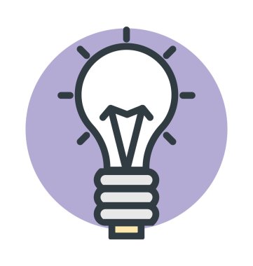 Ampul renkli vektör simgesi