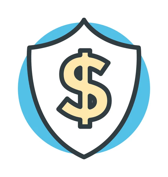 Segurança financeira colorido vetor ícone — Vetor de Stock