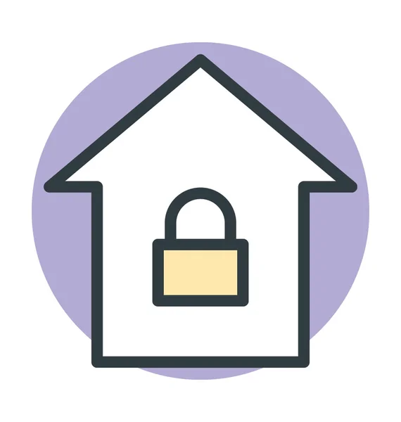Home bezpečnostní barevné vektorové ikony — Stockový vektor