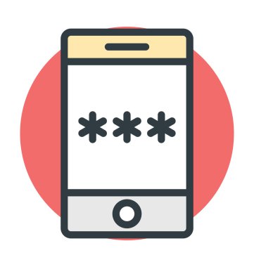 Mobil şifre renkli vektör simgesi