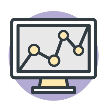 İstatistik renkli vektör simgesi