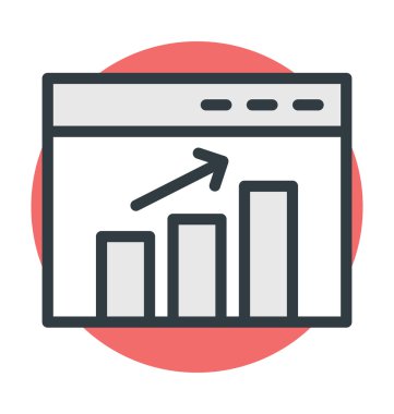 Web sitesi sıralaması grafik renkli vektör simgesi
