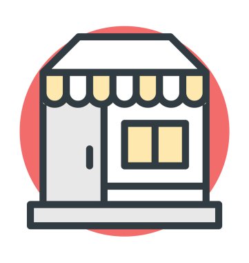 Sokak Dükkanı renkli vektör simgesi