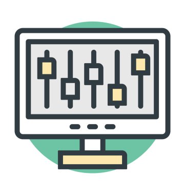 Web sayfası ayarı renkli vektör simgesi