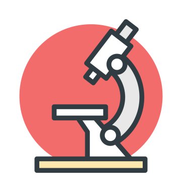 Mikroskop renkli vektör simgesi