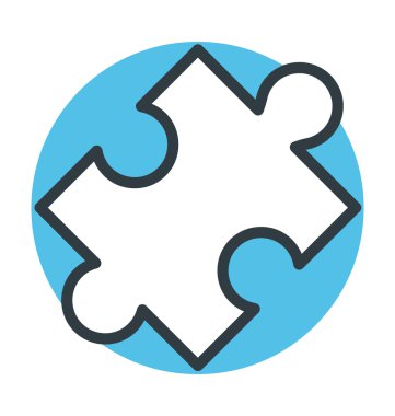 Parçalı bulmaca renkli vektör simgesi