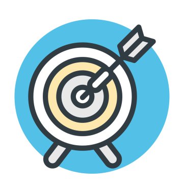 Okçuluk hedef renkli vektör simgesi