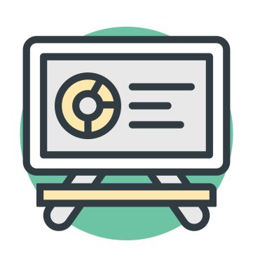 İş sunu renkli vektör simgesi