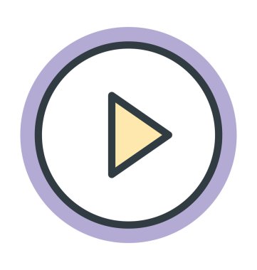 Oyun kitle iletişim araçları düğme renkli vektör simgesi