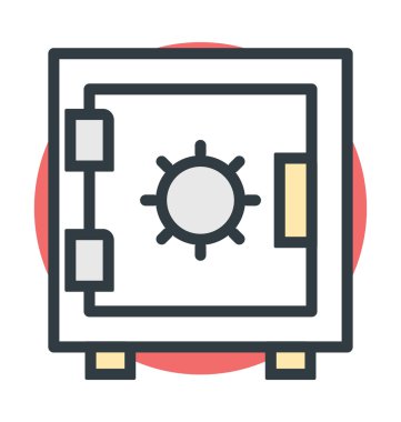 Banka güvenli renkli vektör simgesi