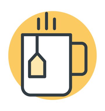 Çay renkli çizgi vektör simgesi