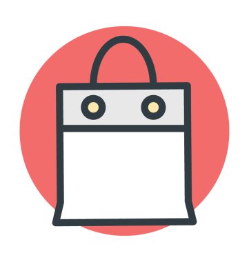 Kadın çantası renkli vektör simgesi