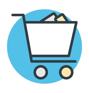 Alışveriş arabası renkli vektör simgesi