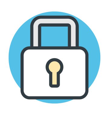 Asma kilit renkli vektör simgesi