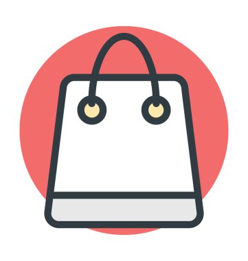 Kadın çantası renkli vektör simgesi