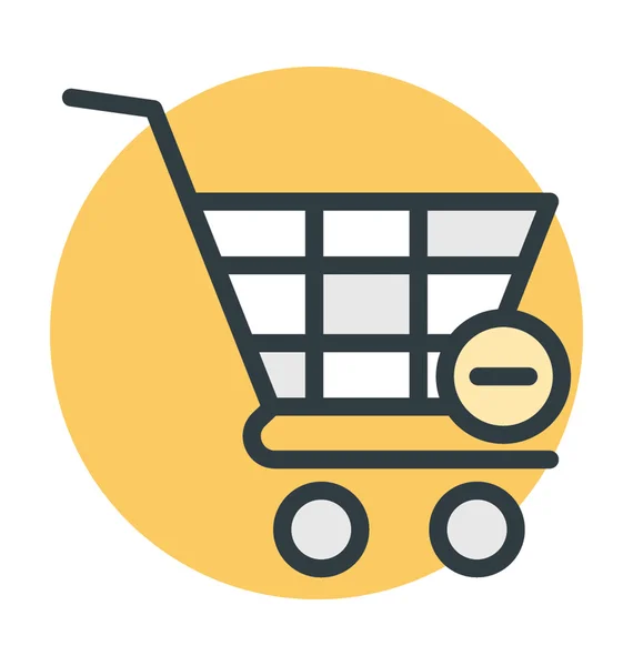Remove from Cart Colored Vector Icon — Stock Vector