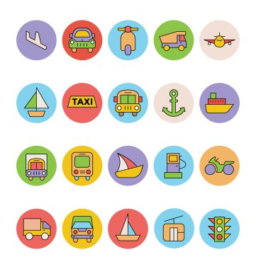 Ulaşım vektör simgeler 5