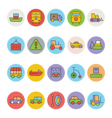 Ulaşım vektör simgeler 7