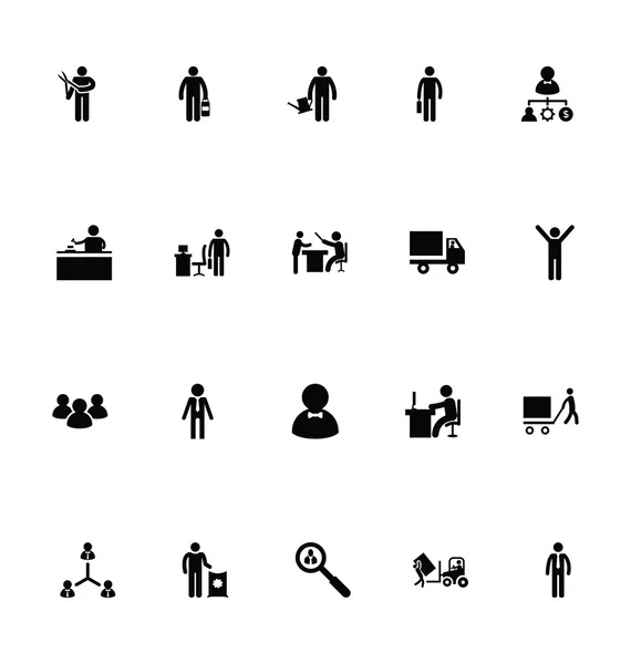 Trabajo humano Vector iconos 4 — Archivo Imágenes Vectoriales