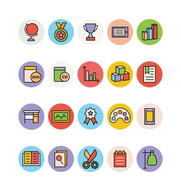 Education Colored Vector Icons 13